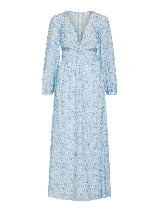 VITULA Dress - Cloud Dancer/Blue Flowers
